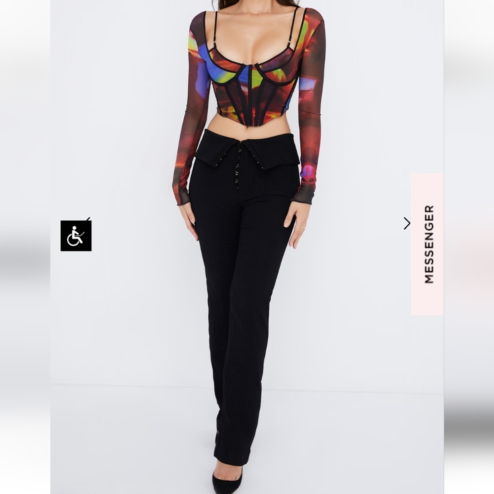 Ava fron fold black trousers